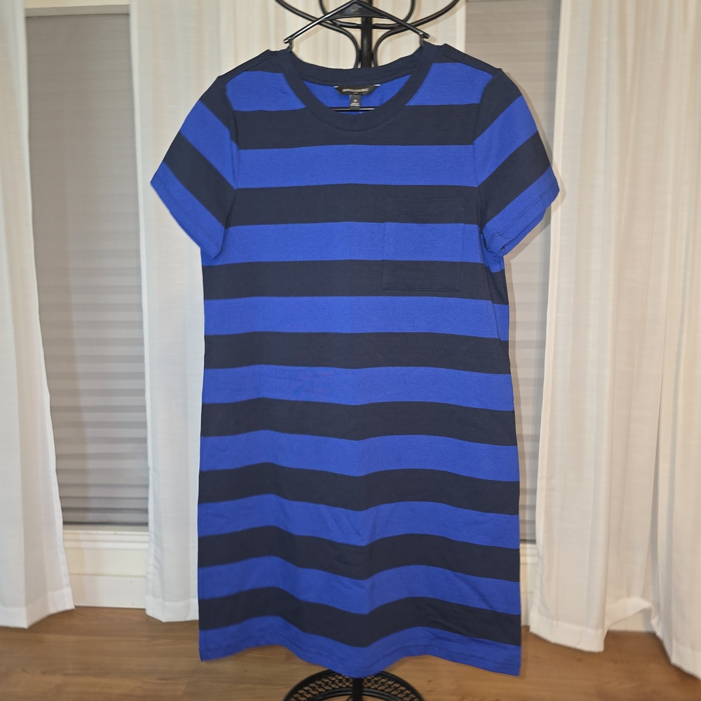 Banana Republic Navy and Cobalt Striped Mini Dress